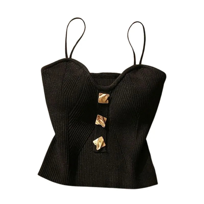 Women's Knit Bandeau Crop Camisole | Sleeveless Backless Top