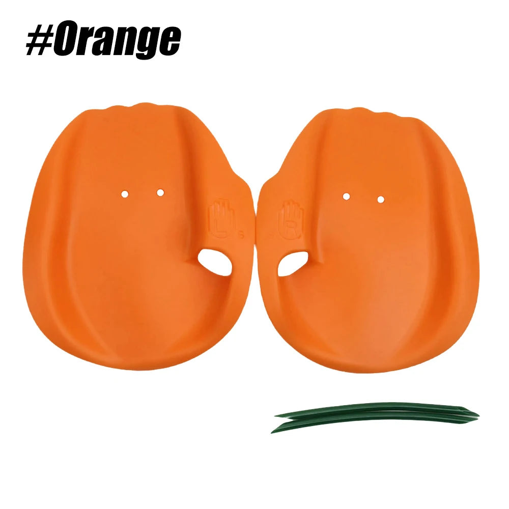 WEFITON1Pair Swimming Hand Paddles - Build Strength & Technique, Finger Holes Design for Freestyle & All Strokes Peaceful Pleasures Health and Wellness orange-1Pair