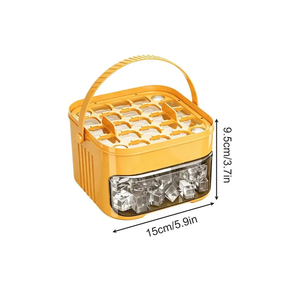 50-Cavity Double Layer Ice Cube Tray with Lid & Storage Bin