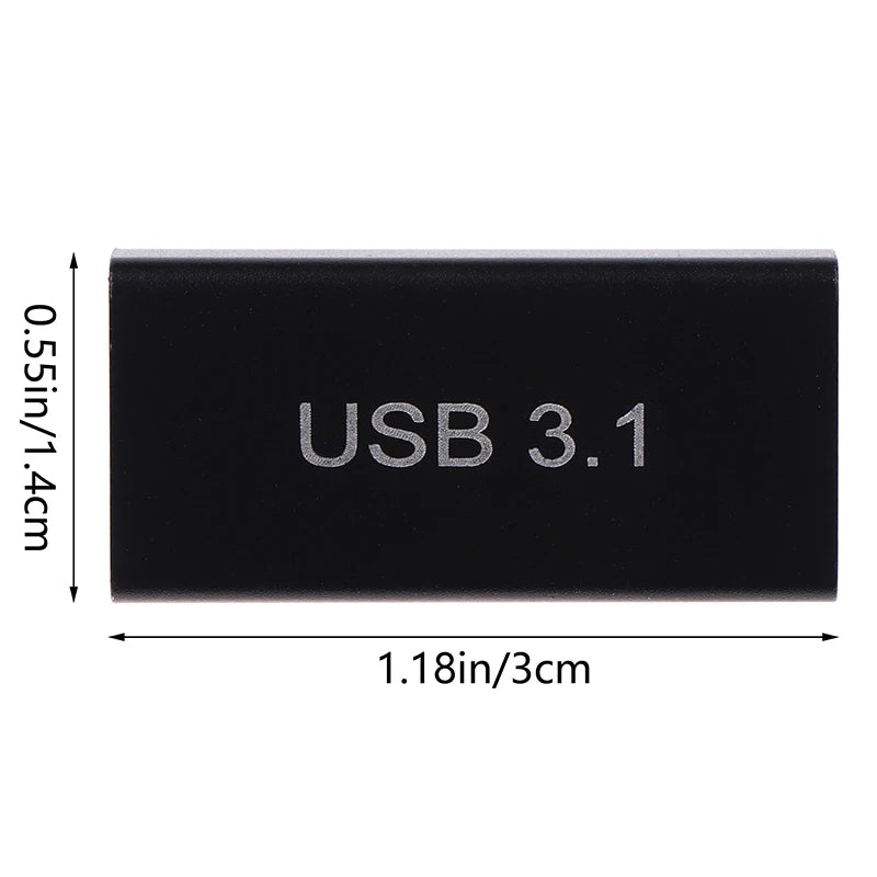 3*1.4cm USB3.0 Coupler Female To USB Type C Female Straight Converter Adapter Speed USB 3.0 Type-C Extender Connection Converter Peaceful Pleasures Health and Wellness