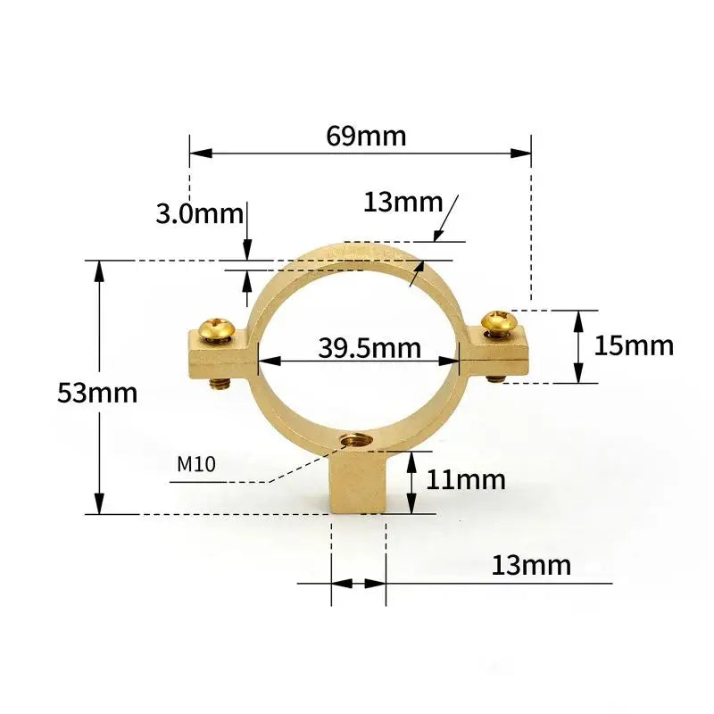 15-40MM OD Tube Brass M10 Pipe Clamp Durable Bracket Hanger Fixation Support for Water Gas Plumbing Hardware Peaceful Pleasures Health and Wellness 40mm