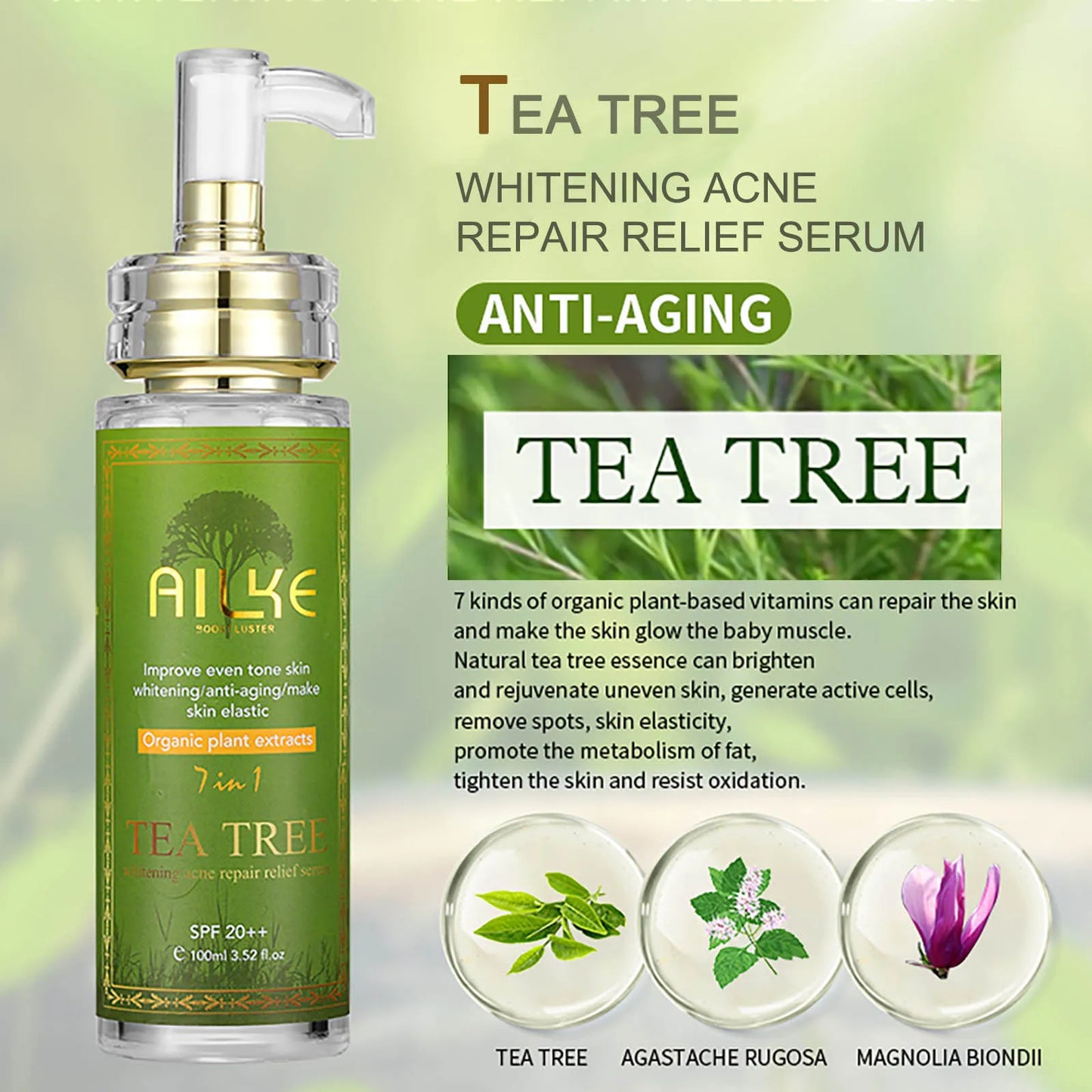 AILKE Tea Tree Oil Serum – Brightening & Moisturizing, 100ml