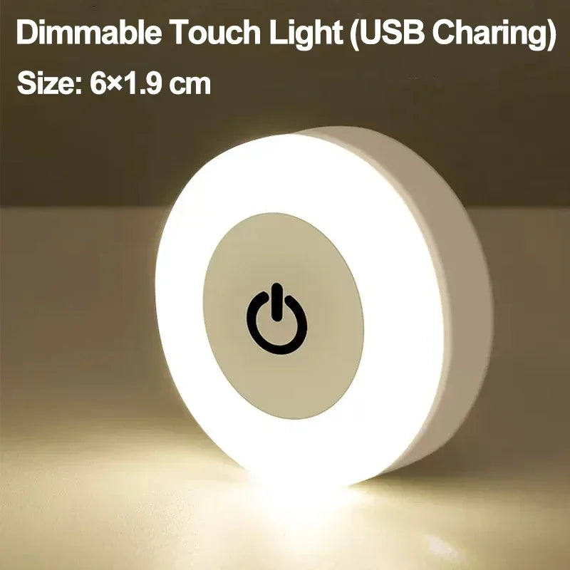 LED Touch Night Light USB Rechargeable | 3-Mode Dimmer Lamp