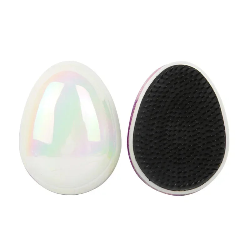 Soft Hairbrush for Travel, Egg Round Shape, Detangling, 1PC Mini Tangle, Hair Styling, Hairdressing Comb Peaceful Pleasures Health and Wellness black