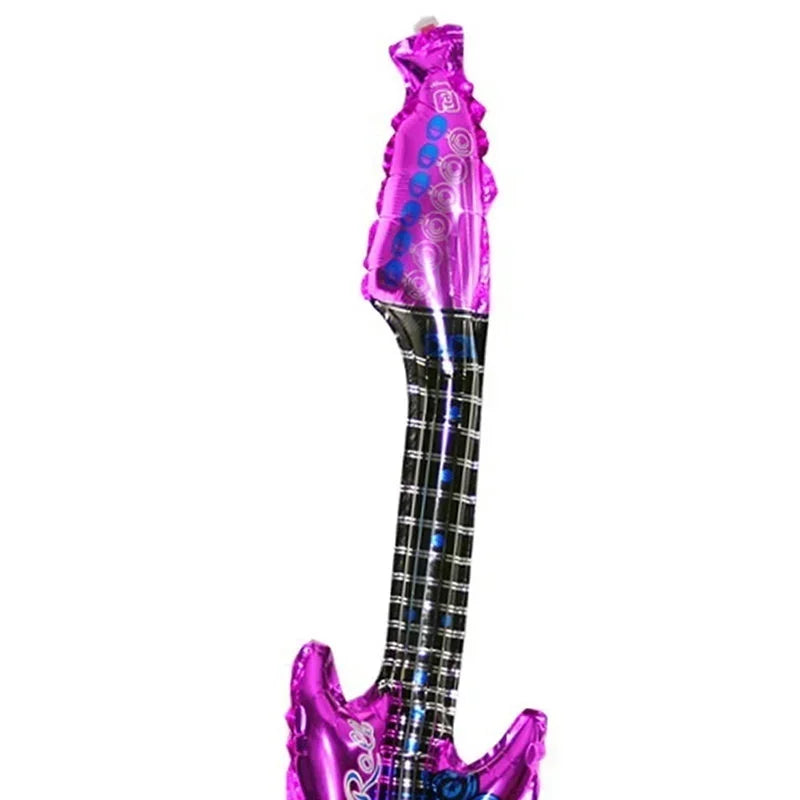 Cartoon Guitar Balloons Inflatable Musical Instrument Kids Birthday