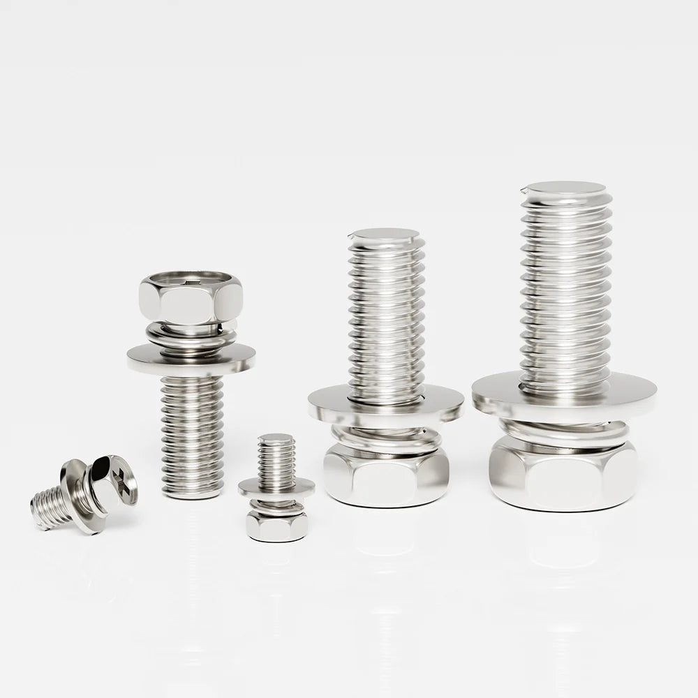 Stainless Steel Hex Sems Screws with Washer M3–M10 | AOGUTU