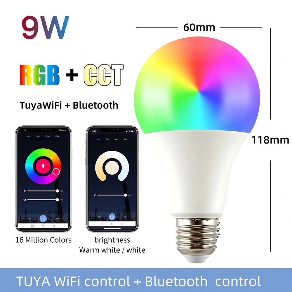 Smart WiFi RGB LED Bulb | Voice & App Control, Dimmable Peaceful Pleasures Health and Wellness WiFi Dual-mode A60