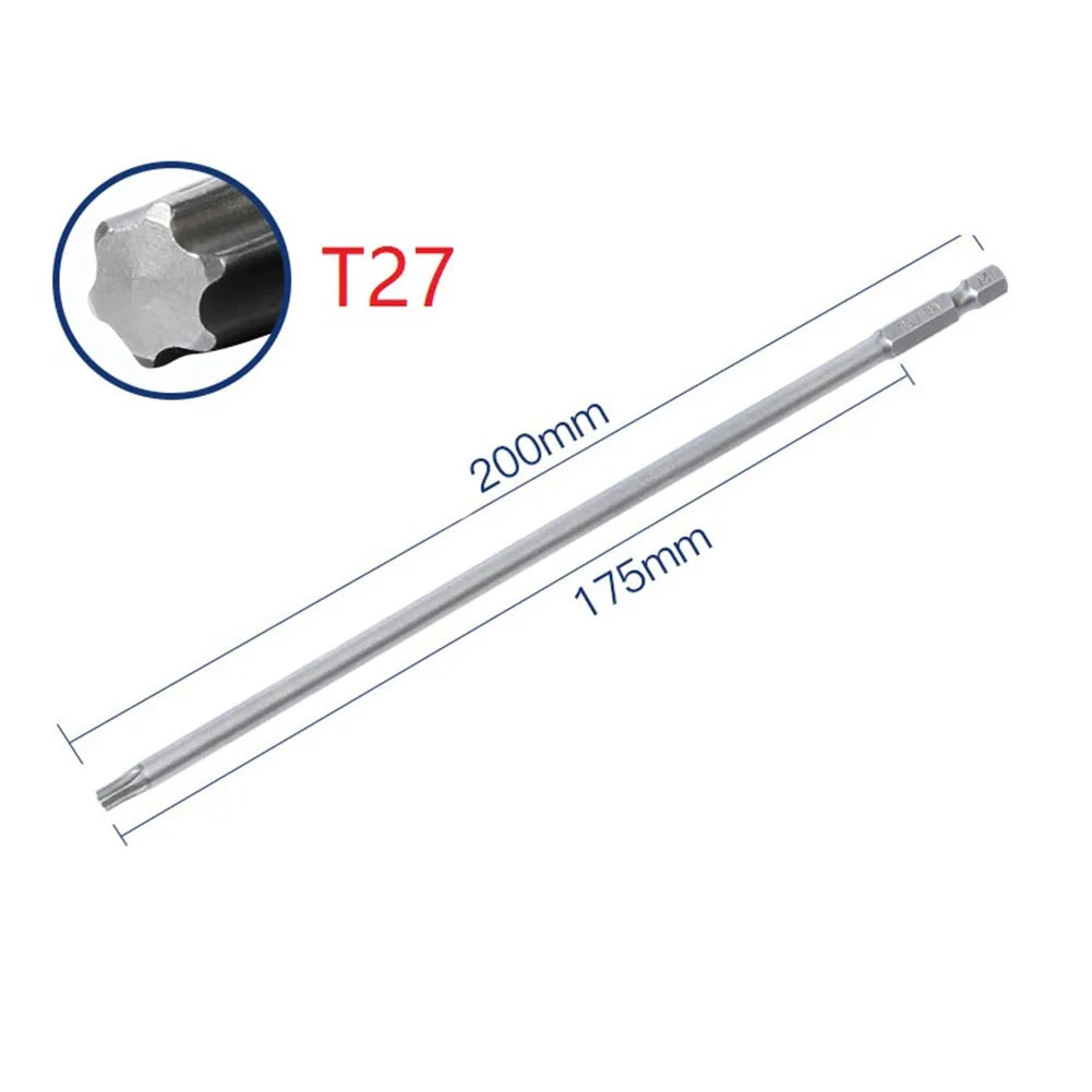 1 Long T10-T30 Magnetic Torx Screwdriver Bits Alloy Steel Electric