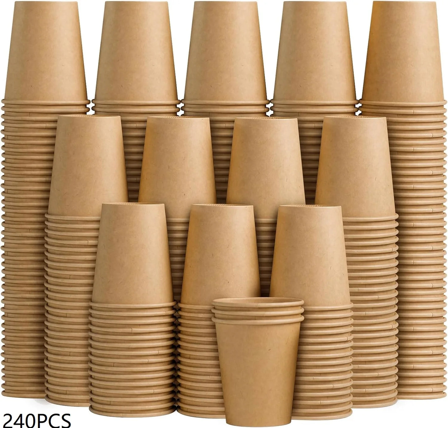 8 oz Kraft Paper Cups Disposable Paper Coffee Cups Hot/Cold Drinking Cup for Water Coffee Juice Unbleached Cups for Party Picnic Peaceful Pleasures Health and Wellness 240PCS