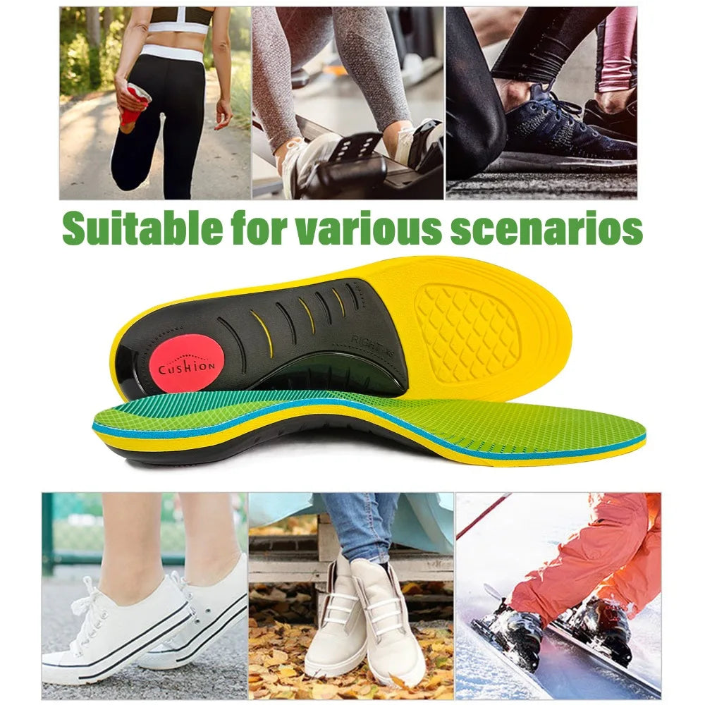 1Pair Anti-slip Corrective Sports Insoles Arch Support Ortchopedic Insoles Gel Shock Absorption Sole Pads for Men Women Peaceful Pleasures Health and Wellness