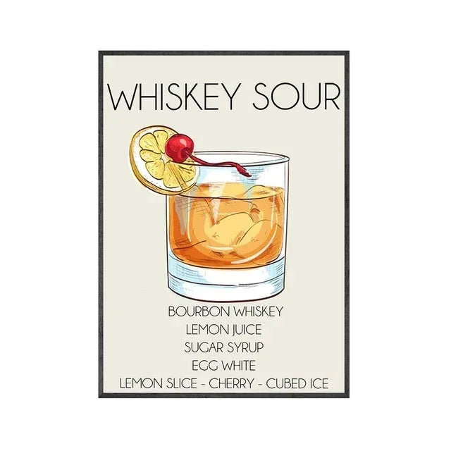 Gin & Tonic Cocktail Canvas Wall Art | Bar Home Decor Print