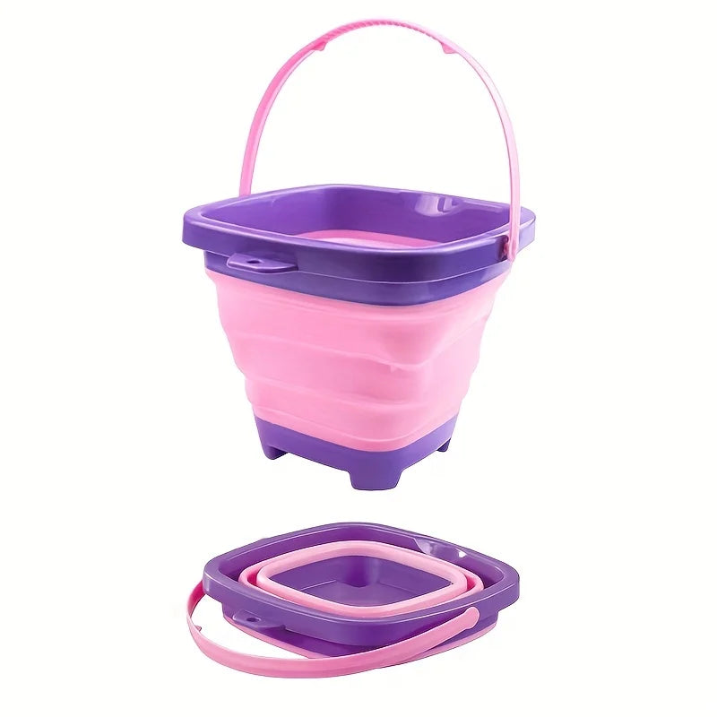 Foldable Silicone Beach Buckets for Kids – 3-Pack Collapsible