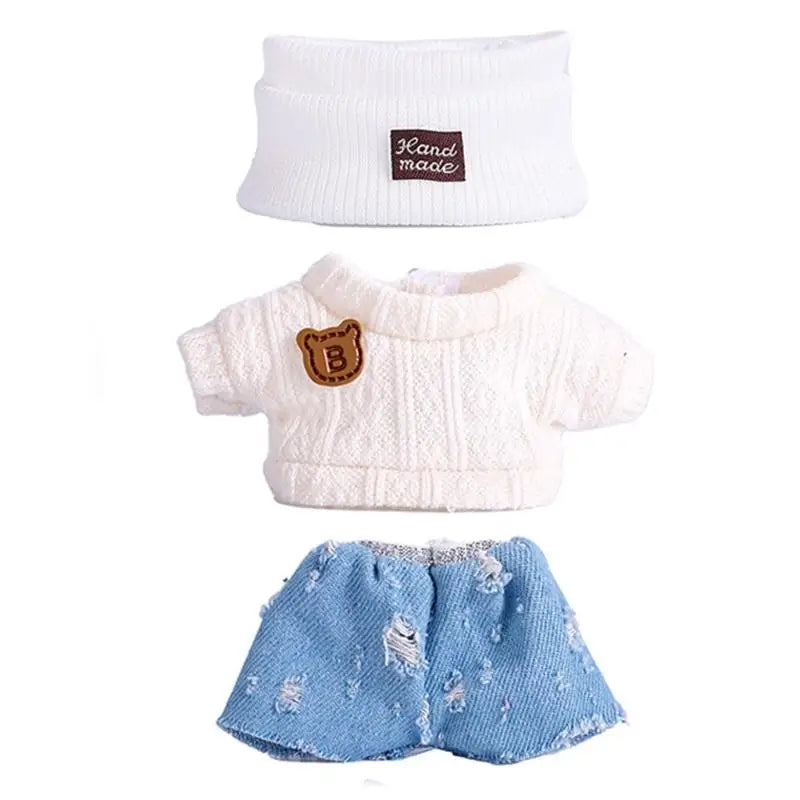 17cm Doll Sweater Pants Hat Set | 1/12 Scale Fashion Outfit