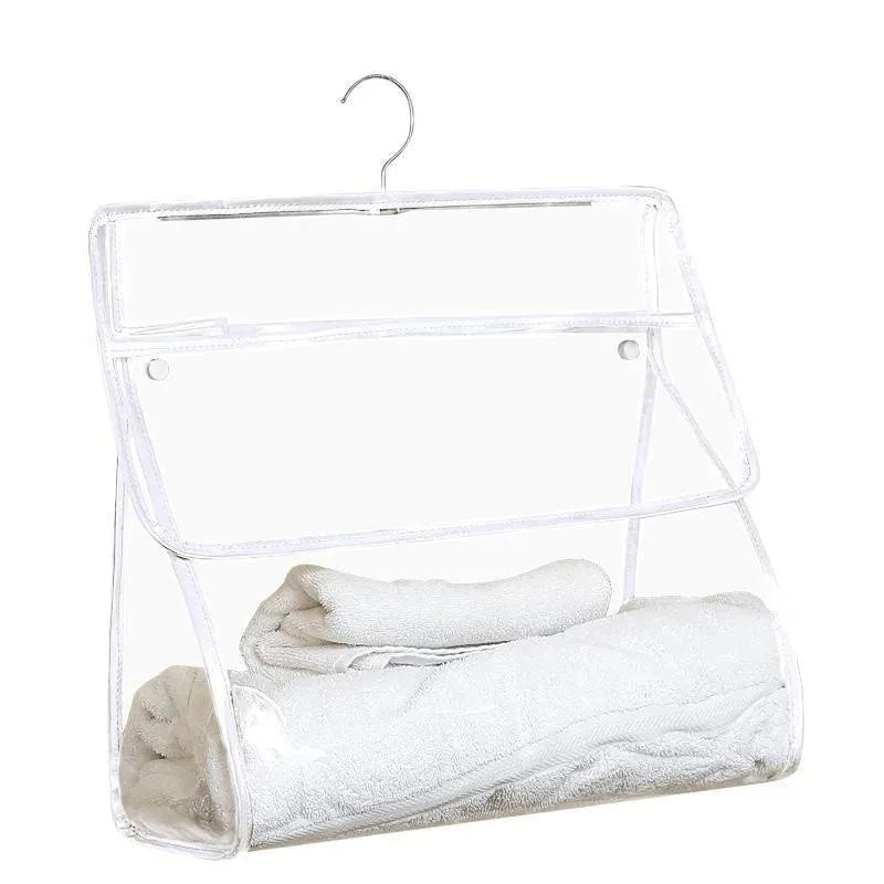 Waterproof Hanging Bathroom Storage Bag – Transparent PVC Wall-Mount Organizer for Toiletries, Cosmetics & Phone