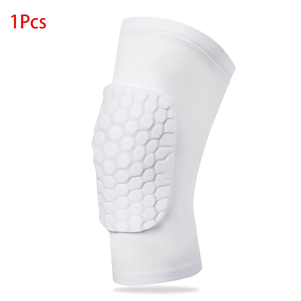 1Pcs Knee Compression Pads,Knee Sleeve Basketball Volleyball Knee Pads with Honeycomb Padding Knee Brace Soft Knee Pads Peaceful Pleasures Health and Wellness WHITE XXL