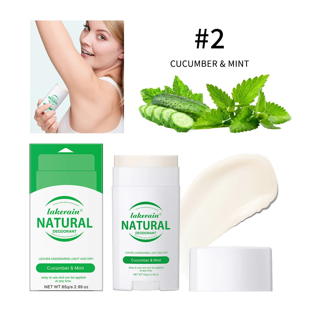 Natural Deodorant Long-lasting Fragrance Eliminate Odors Natural Plant Components Smells Fresh Fragrant Deodorant For Men Women Peaceful Pleasures Health and Wellness Cucumber Mint
