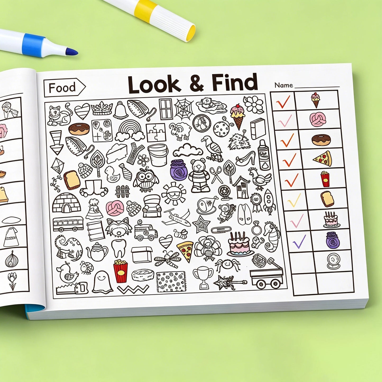 Interactive Hidden Objects Book Observation Search Activity Visual