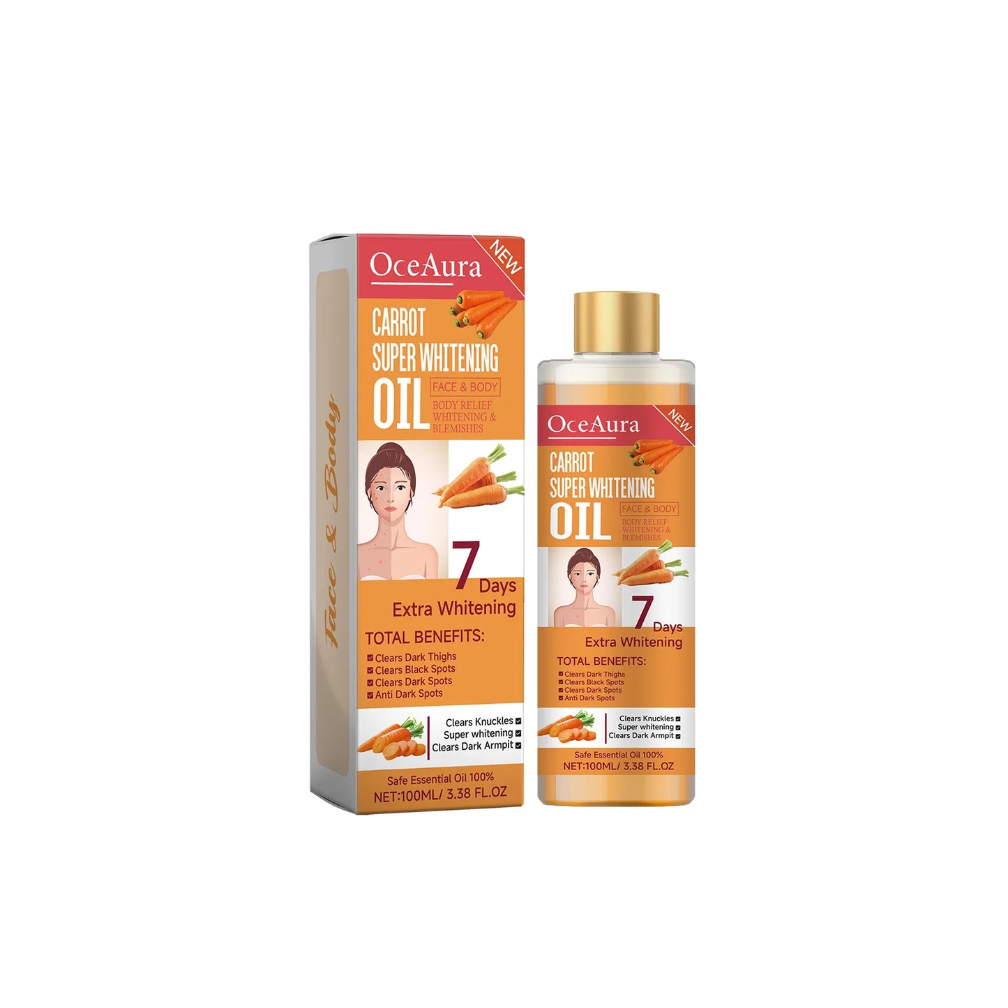 OceAura Skin Brightening Body Oil 100ml – Papaya & Turmeric