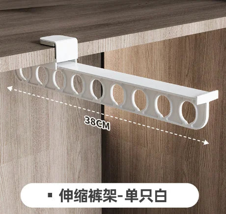Retractable Closet Pull Out Rod Heavy Duty Closet Valet Rod Suitable for Wardrobes and Storage Areas Peaceful Pleasures Health and Wellness White