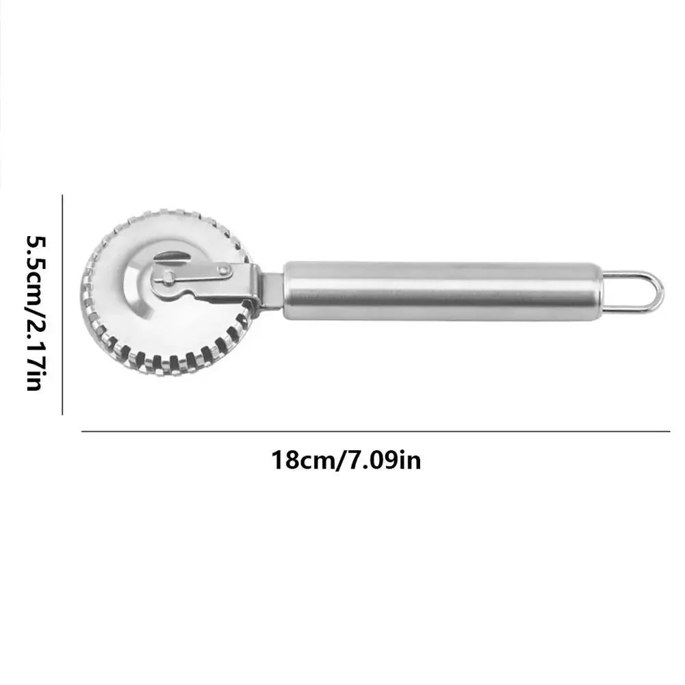 Stainless Steel Dumpling Embossing Cutter Wheel Hand-Cutting Baking Tool for Side-Embossed Biscuit Cookie Mold Pasta Dough Decor Peaceful Pleasures Health and Wellness