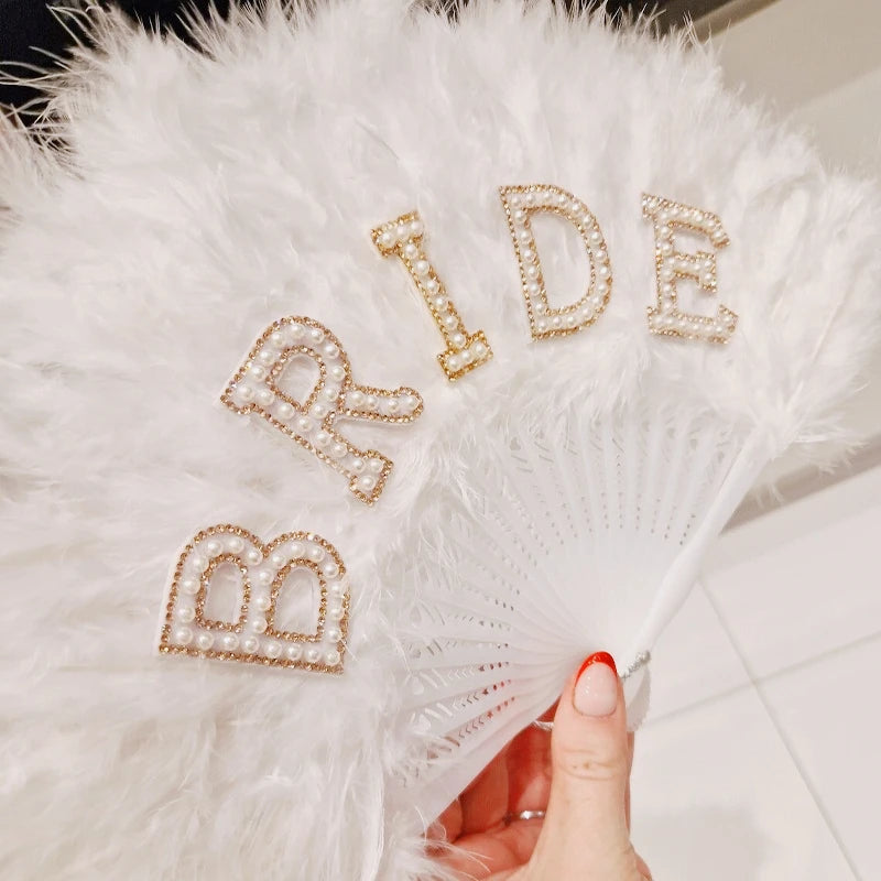 Handmade Bridal Feather Fan | Wedding & Bachelorette Party Decor