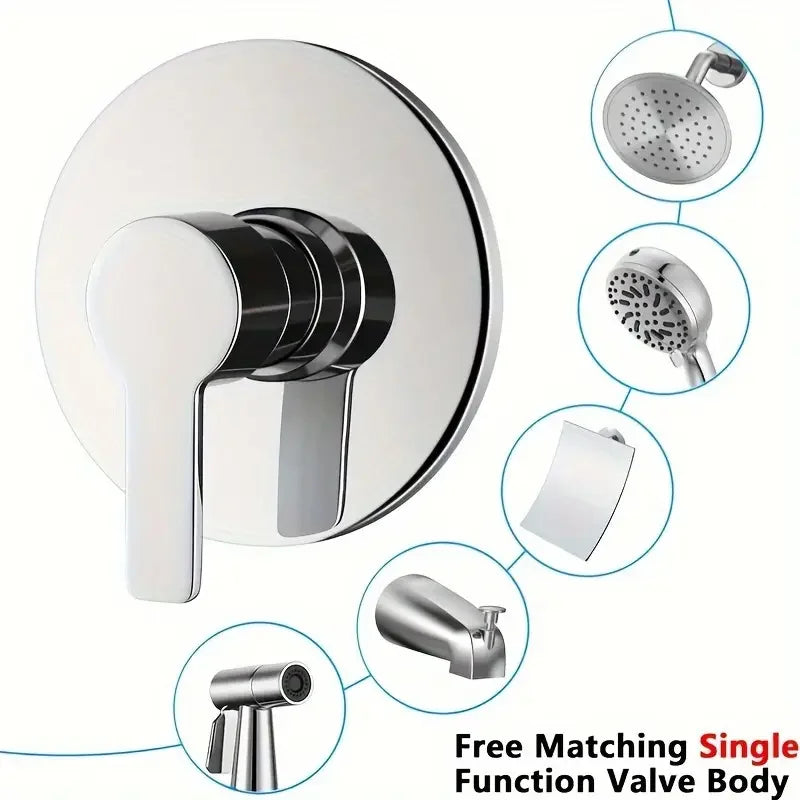 Chrome Wall-Mounted Shower Mixer Valve | Hot & Cold Control