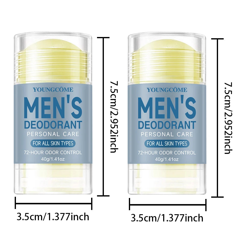YOUNGCOME Men Deodorant StickRemove Armpit Odor Underarm Refresh Sticks Refresh Anti Sweating Keep Drying Lasting Fragrance Peaceful Pleasures Health and Wellness 2pcs