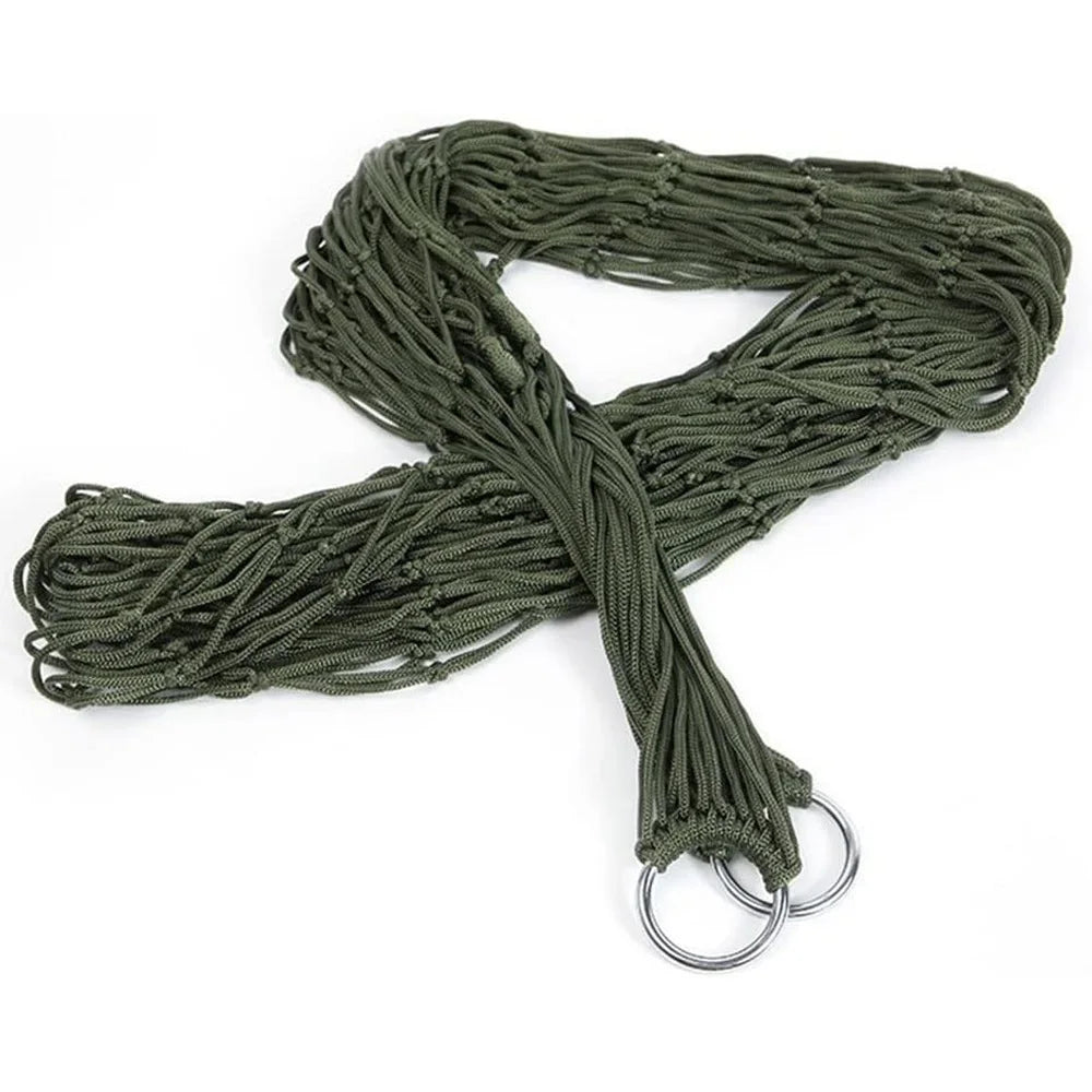 Garden Outdoor Thickened Nylon Rope Hammock Indoor Mesh Hammock Portable Simple Hammock Swing Chair Peaceful Pleasures Health and Wellness