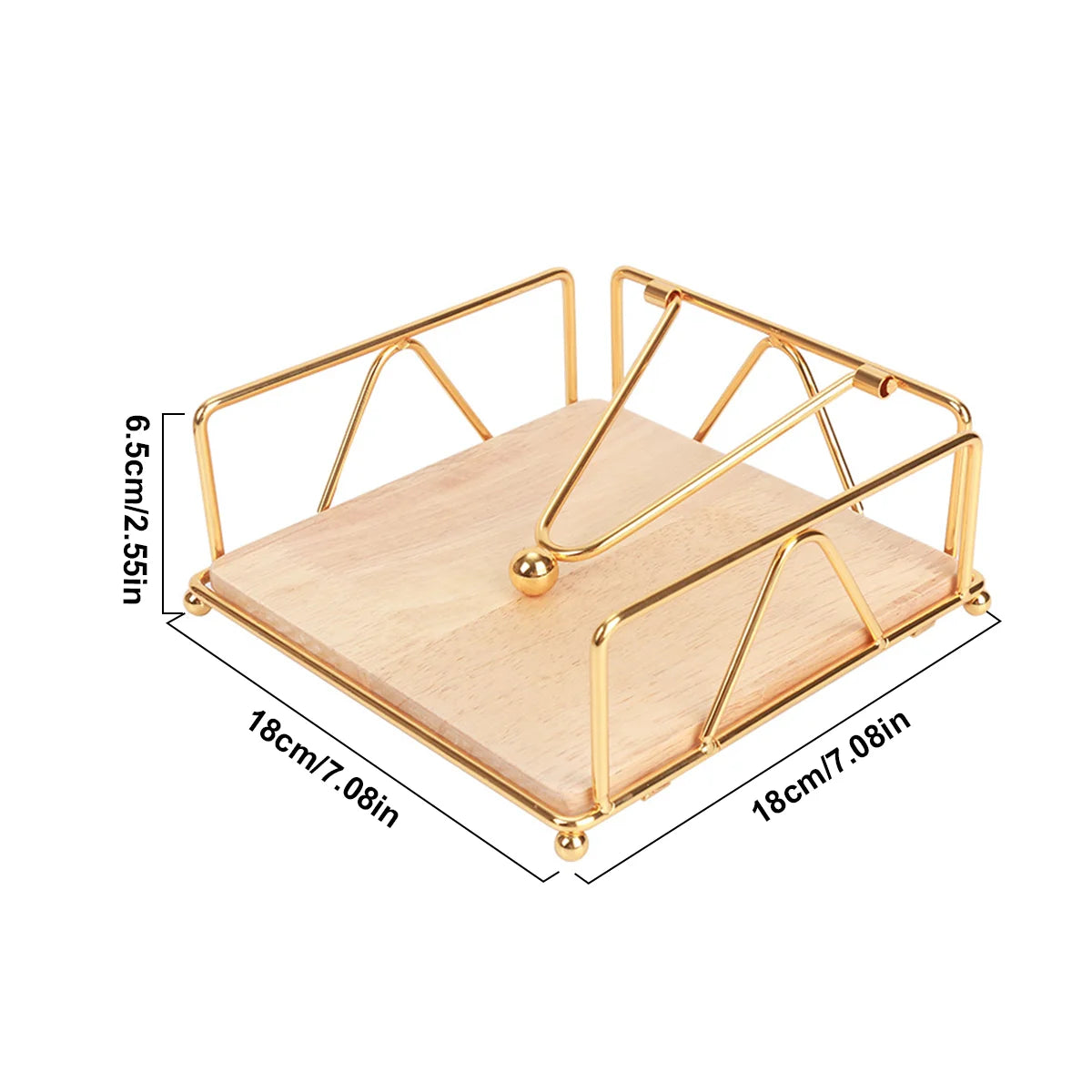 Leeseph Modern Napkin Holder with Wooden Base, Elegant Design for Dining Table, Sturdy and Decorative Holder for Paper Napkins Peaceful Pleasures Health and Wellness A