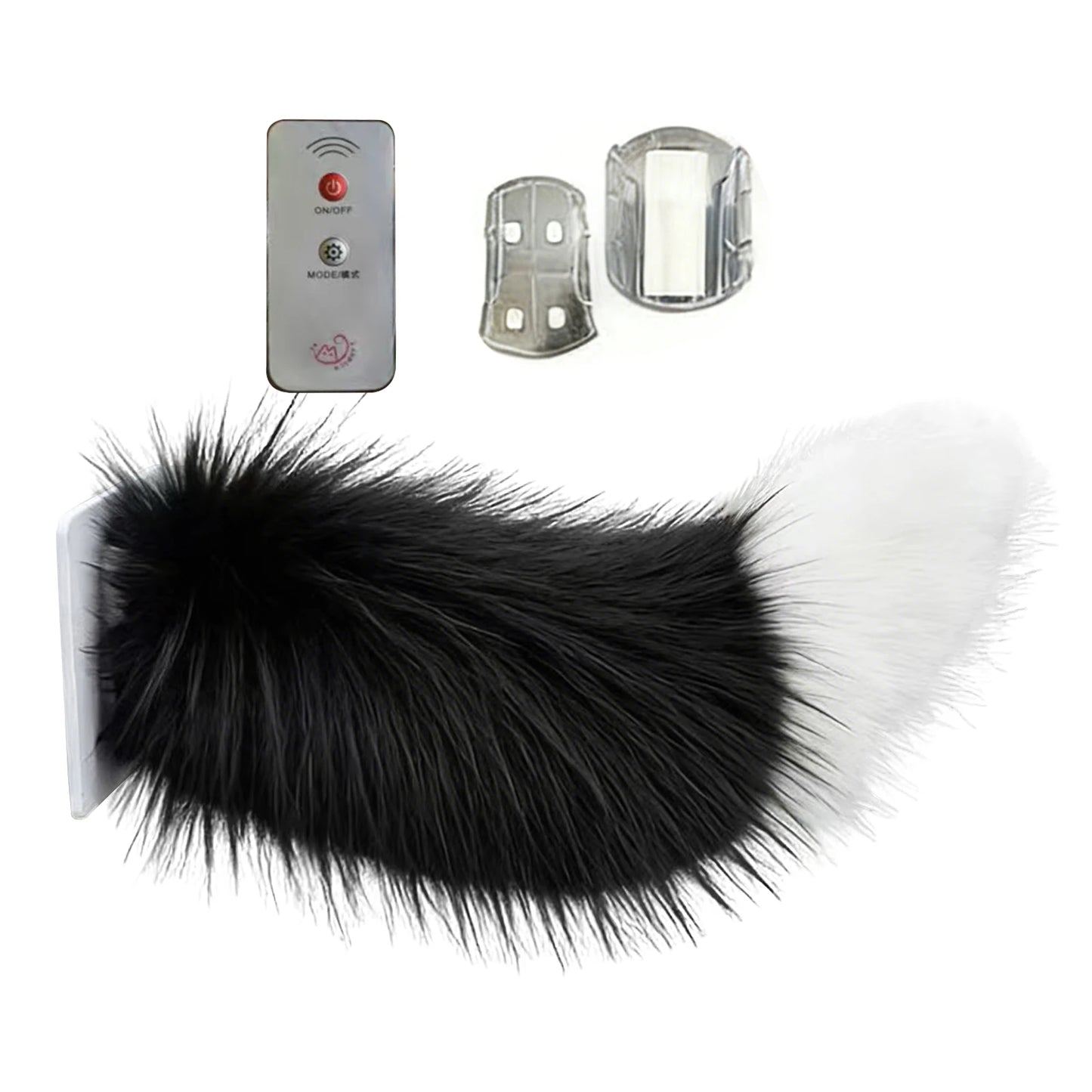 Cute Car Decoration Tails Rechargeable Electric Car Tail with Remote Control for Auto Trunk Bumpe Outing Social Occasions Peaceful Pleasures Health and Wellness black