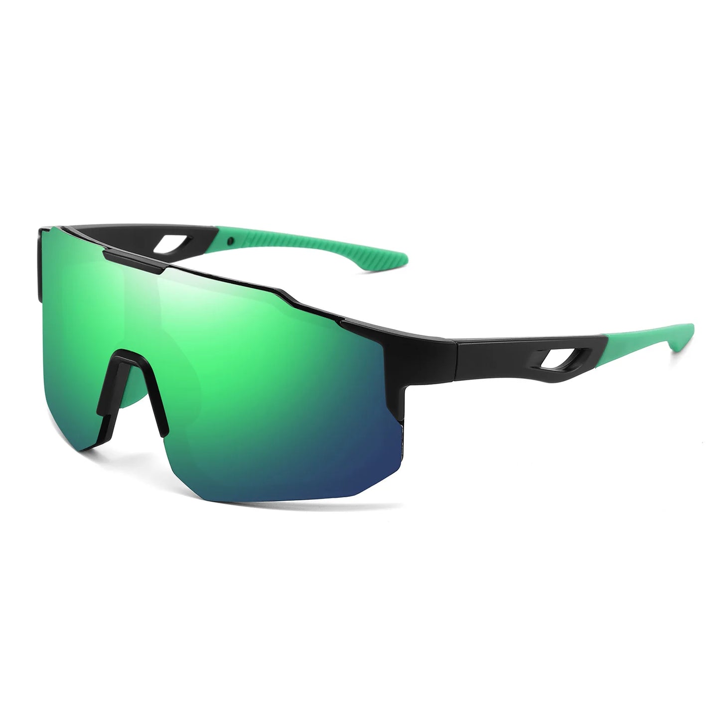 Unisex Oversized Sports Sunglasses UV400 Wraparound Colorful Comfort Fit for Cycling Hiking Outdoor Activities Peaceful Pleasures Health and Wellness C2-Green