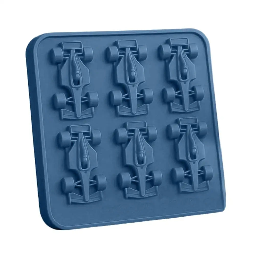 F1 Racing Car Ice Cube Tray | 6-Cavity 3D Silicone Mold