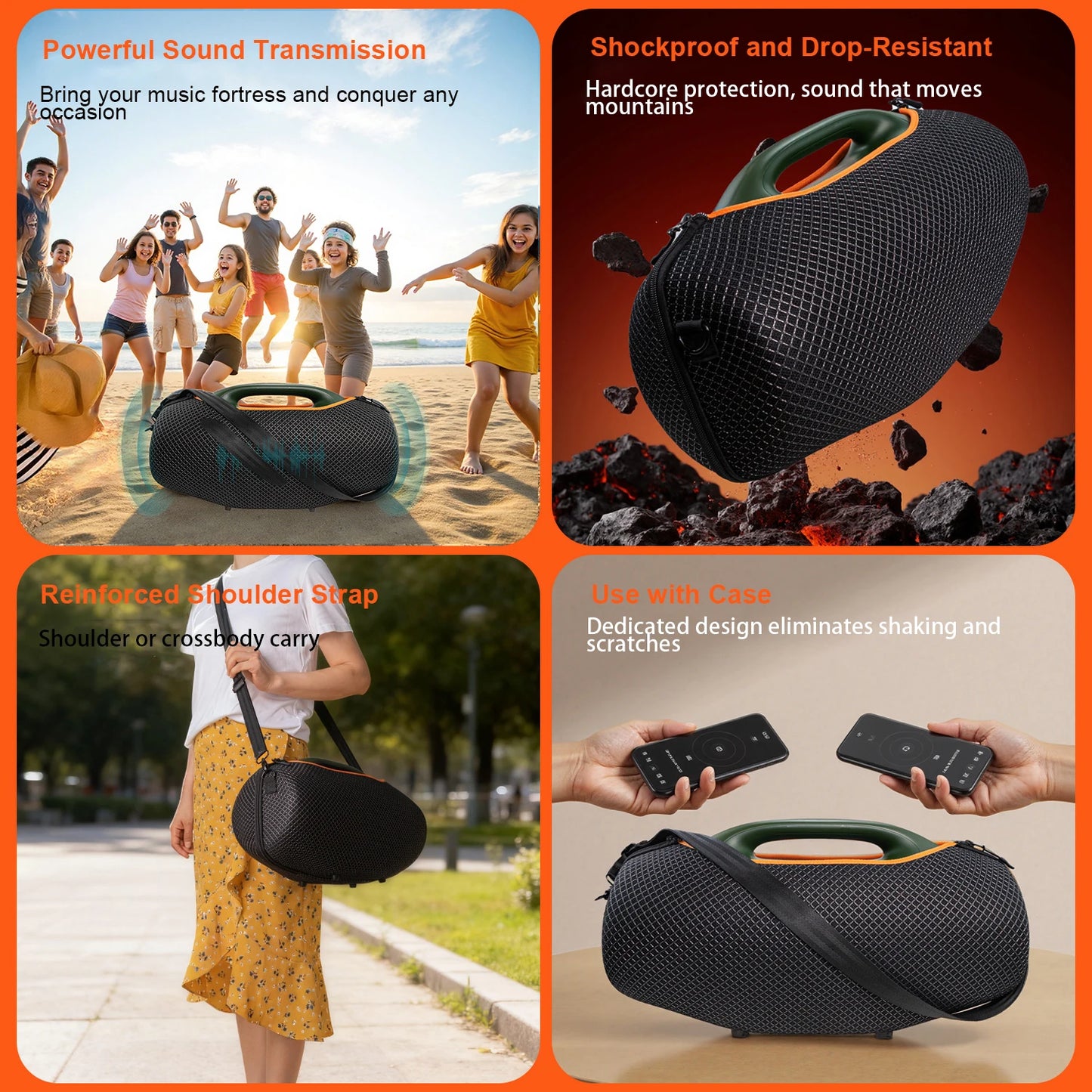 Newest Portable Wireless Bluetooth-Compateble Hard Sound-Transmitting Fabric Pouches For JBL BOOMBOX 4 Speaker Storage Bag Peaceful Pleasures Health and Wellness