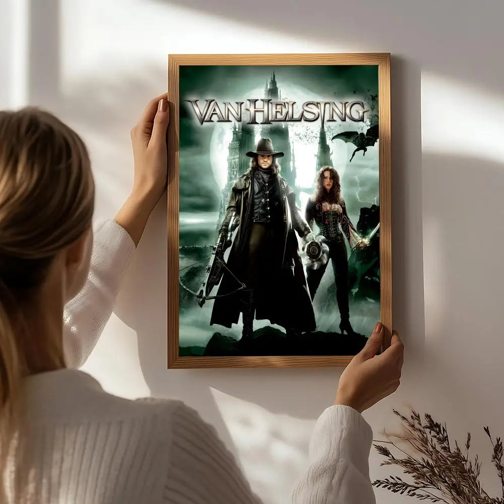 Movie V-Van Helsing Poster HD Self Adhesive Waterproof Wall Art Ideal for Home Office Dorm Bedroom Great Gift Peaceful Pleasures Health and Wellness White8 15X20cmNoframe