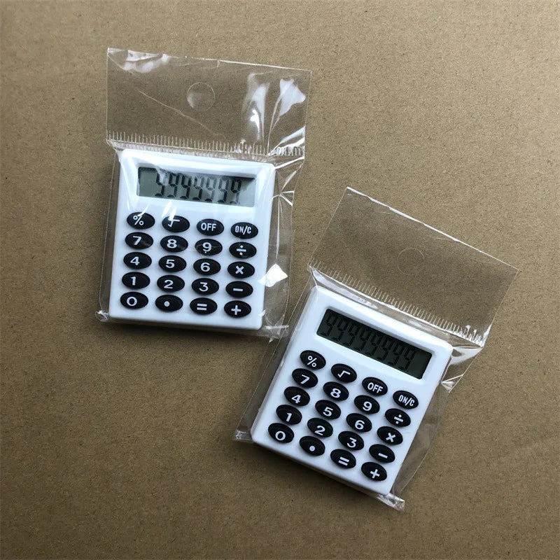 Cute Silent Calculator Mini Version Learning Auxiliary Small Portable Calculator Back To School Supplies Students/Finance Peaceful Pleasures Health and Wellness White 1PCS