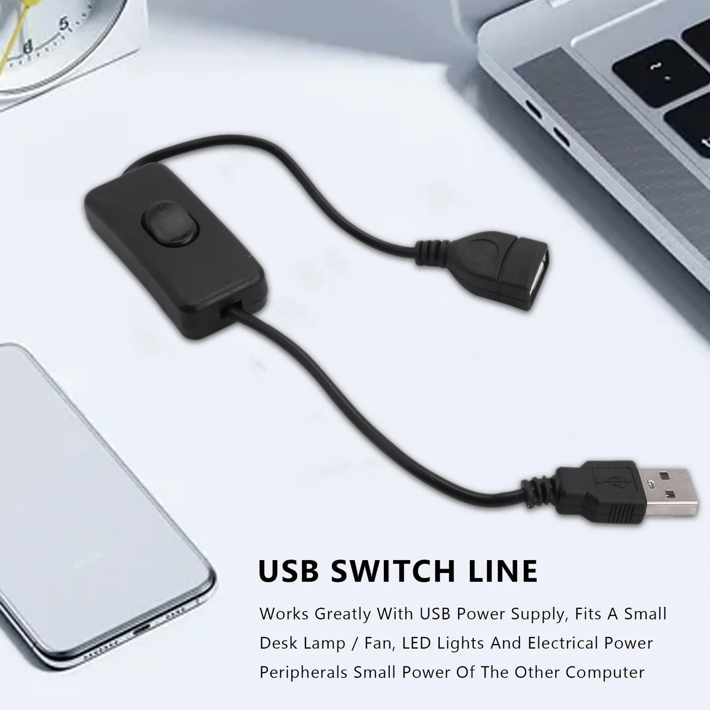 Y51A-USB A Male To Female Extension Cable With Switch On / Off Peaceful Pleasures Health and Wellness