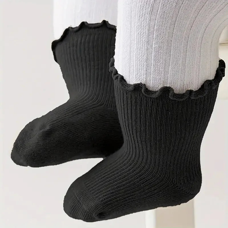 Girls Toddler Retro Knitted Cotton Socks | Ages 1–5 Years