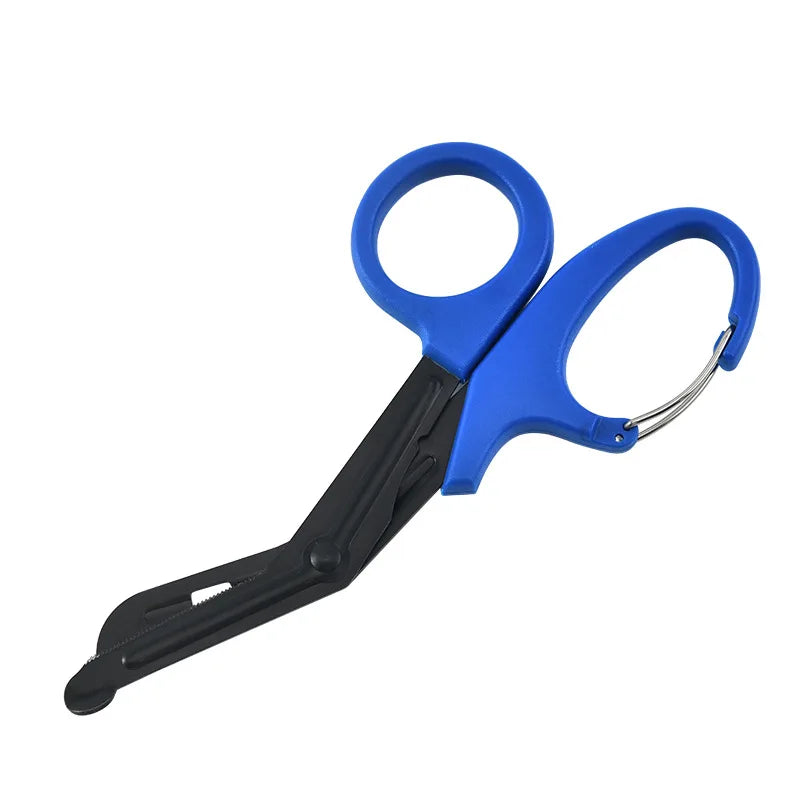 Gauze Scissors Stainless Steel Portable Elbow Home Outdoor Trimming Clip Multi-color Multi-specification Outdoor Camping Use Peaceful Pleasures Health and Wellness Blue 15cm