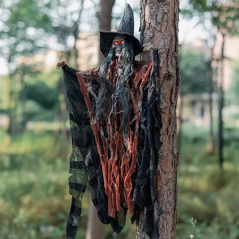 Halloween Electric Skeleton Hanging Ghost | Voice & Touch Activated