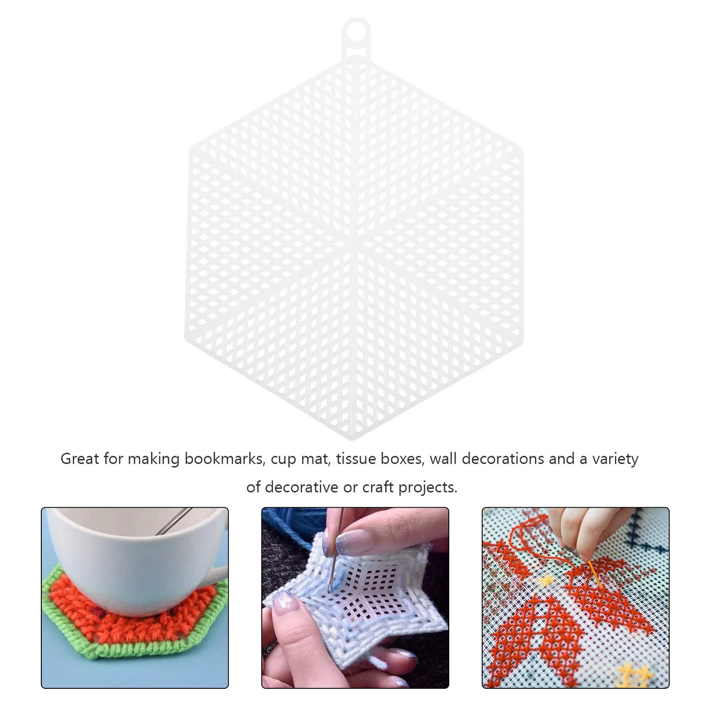10Pcs White Plastic Mesh Sheets Embroidery Mesh Grid DIY Cross Stitch Yarn Crafting Sewing Handmade Craft Canvas Peaceful Pleasures Health and Wellness