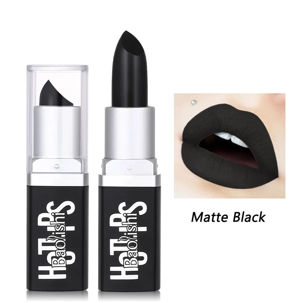 Matte Black Lipstick – Waterproof Dark Pearl Lip Color