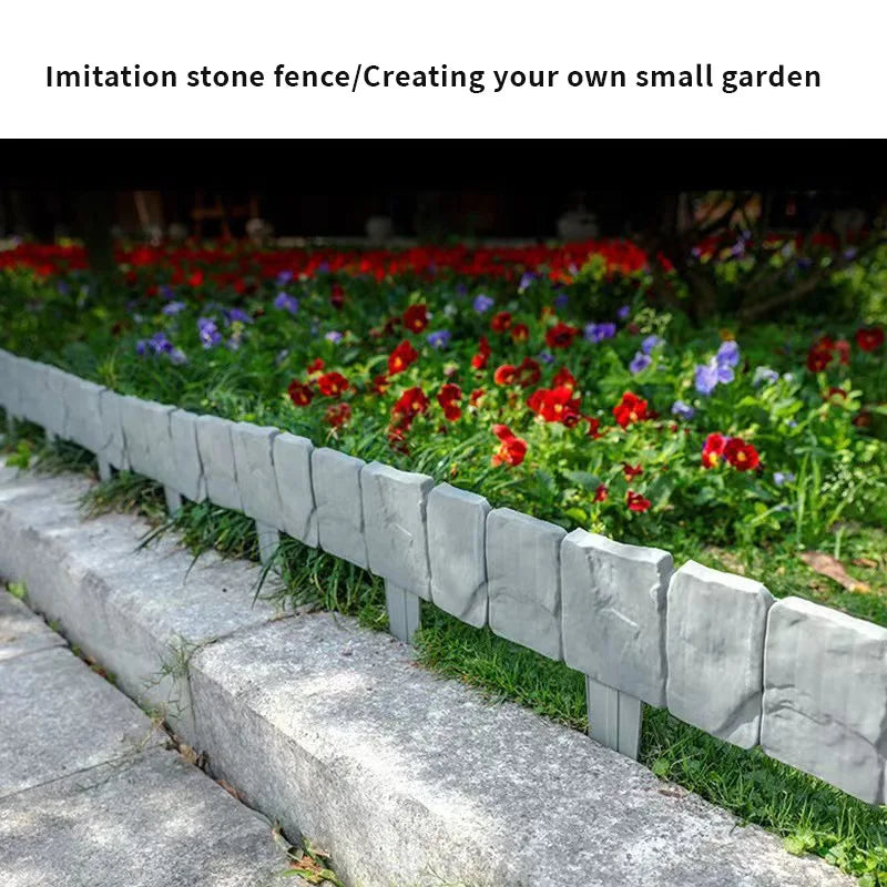 10pcs Garden Fence Imitation Stone Plant Support Stake Outdoor Edging Decorative Border DIY Lawn Yard Landscape Plant Fence Peaceful Pleasures Health and Wellness