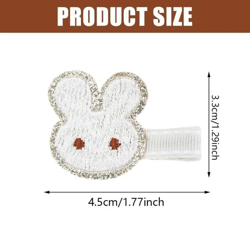 Embroidered Rabbit Hair Clips for Girls – Cute Barrettes Pair