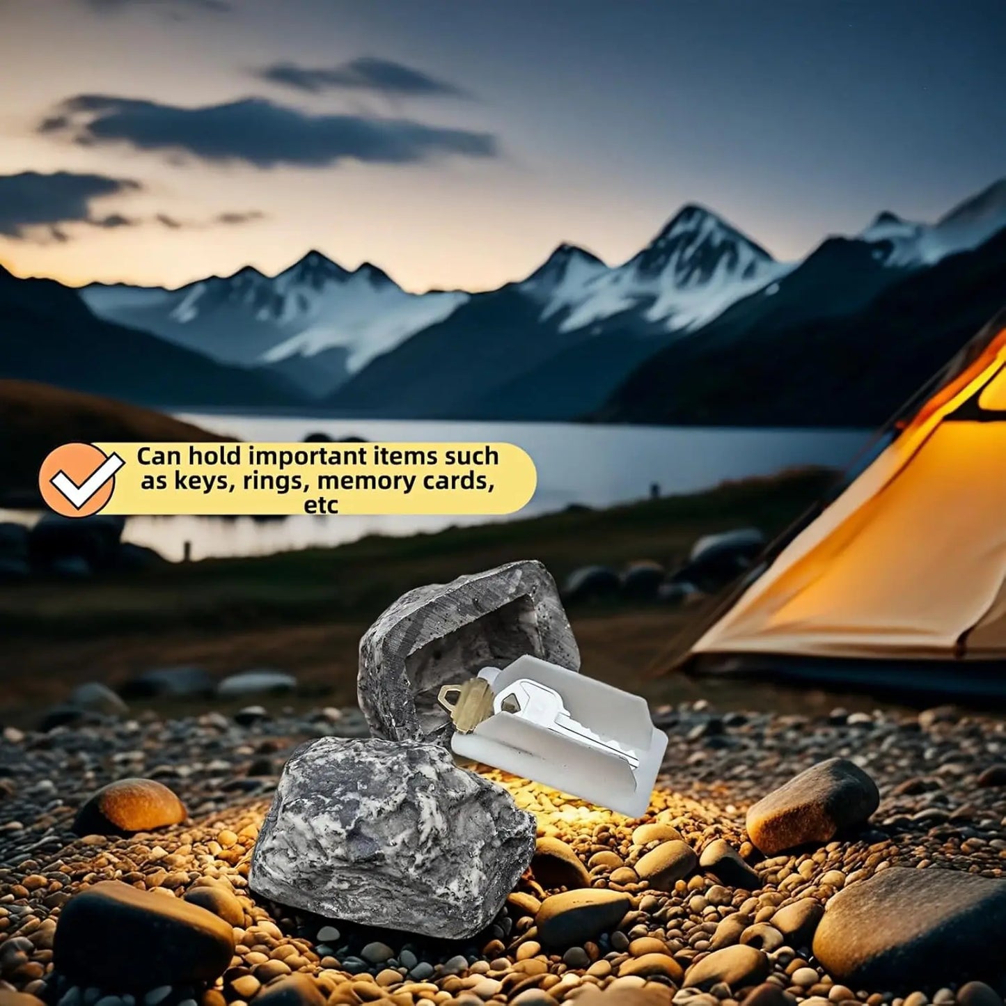Fake Rock Key Hider – Outdoor Hidden Key Storage Box