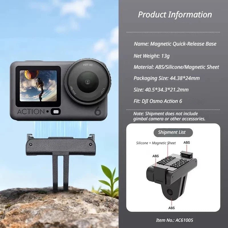 Magnetic Quick Release Adapter for DJI OSMO NANO & ACTION 6