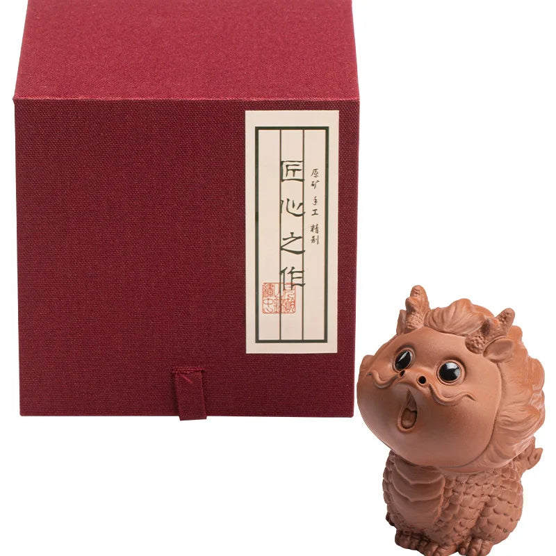 Tea Set Purple Clay Tea Pet Ornament Boutique Divine Beast The Twelve Chinese Zodiac Signs Dragon Tea Table Tea Stand Cover Tray Peaceful Pleasures Health and Wellness