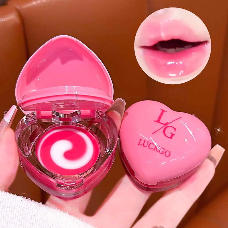 Luckgo Heart Double Color Lip Mask – Pink Tint & Hydration