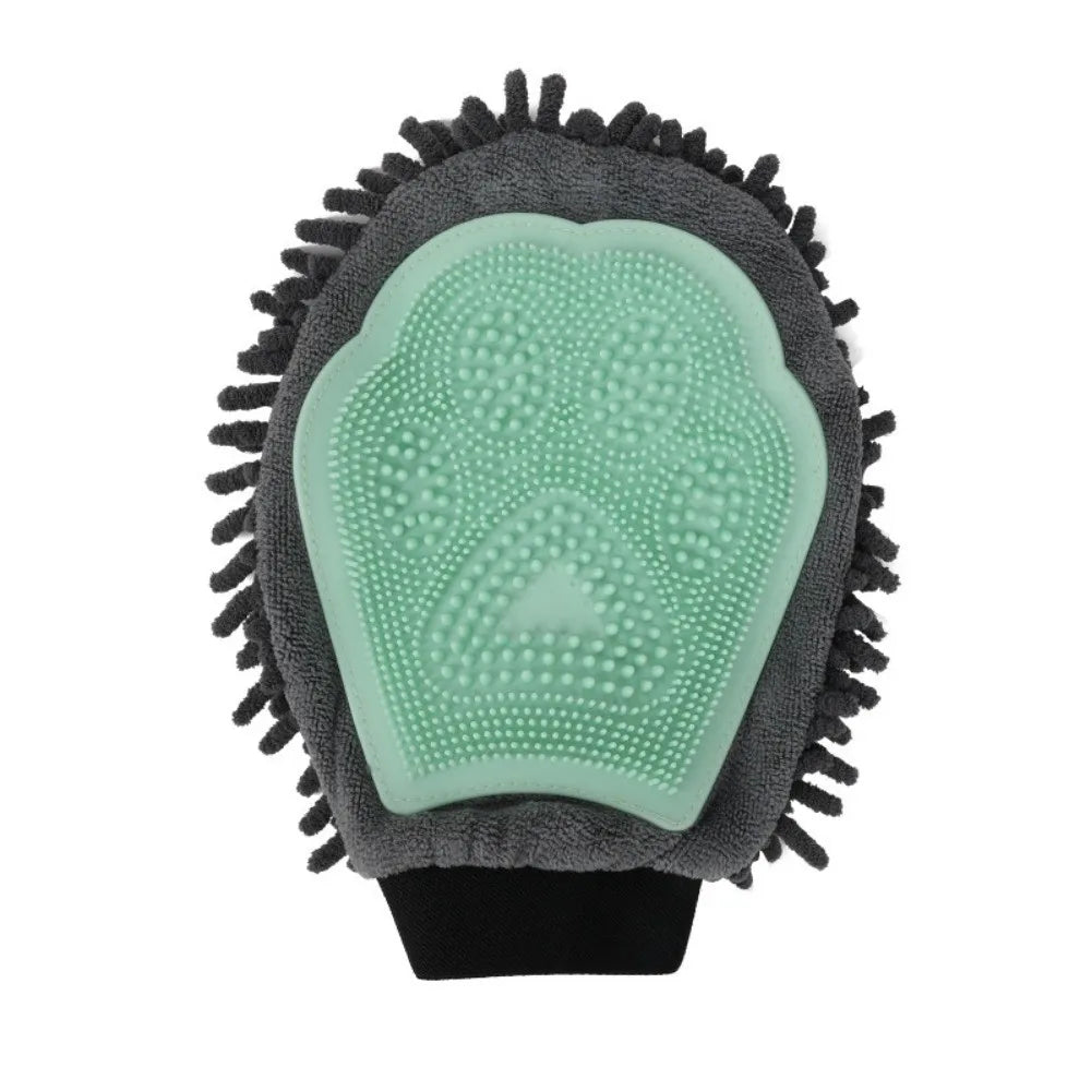 Double-Sided Pet Bath Massage Deshedding Glove for Dogs & Cats
