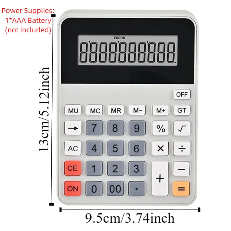 12-Digit Large Screen Business Calculator – Battery Powered
