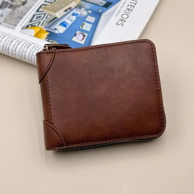 Men's Slim Zipper Wallet | Multi-Card Holder & Coin Pocket